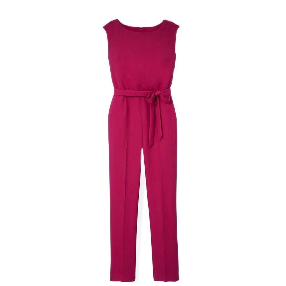 Talbots Pink size 4 sleeveless all purpose dressy belted jumpsuit